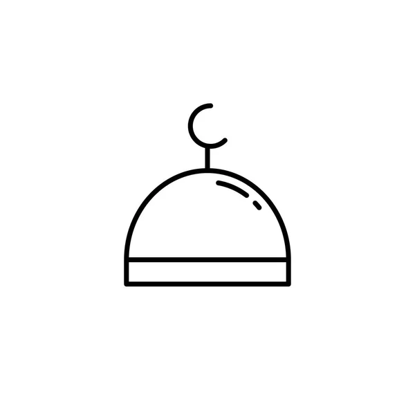 Islam Moské Dome Enkel Enda Typ Ikon Stil För Muslimska — Stock vektor