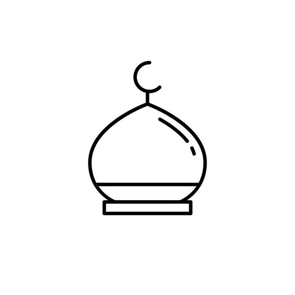 Islam Mosque Dome Simple Monoline Icon Style Muslim Ramadan Eid — Stock Vector