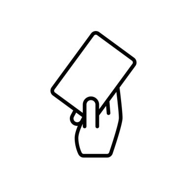 futbol hakem kartı elinde. basit örnek anahat stili spor simgesi.