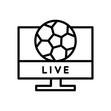 futbol maçı Tv Canlı akışı simgesi. basit örnek anahat stili spor simgesi.