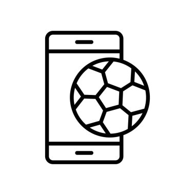 futbol mobil uygulama simgesi. futbol akıllı telefon canlı yayın. basit illüstrasyon anahat stil spor sembolü.