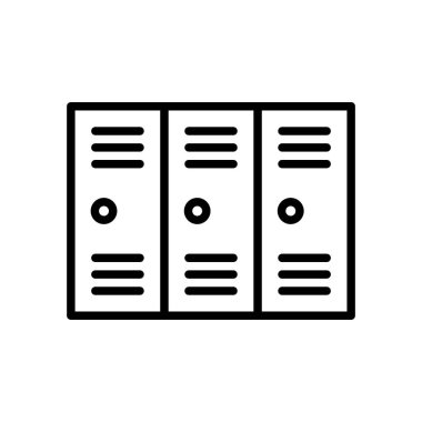 soyunma simgesi, değişiklik oda. basit örnek anahat stili spor simgesi.