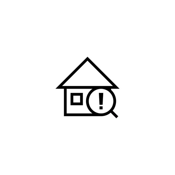 Warning Search House Icon Home Magnifying Glass Exclamation Mark Symbol — Stock vektor