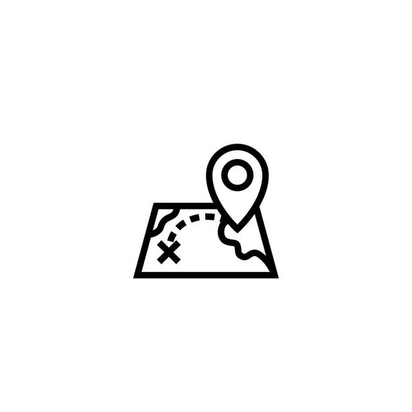 Mapa Ubicación Pista Icono Distancia Con Localizador Clavijas Símbolo Cruz — Archivo Imágenes Vectoriales