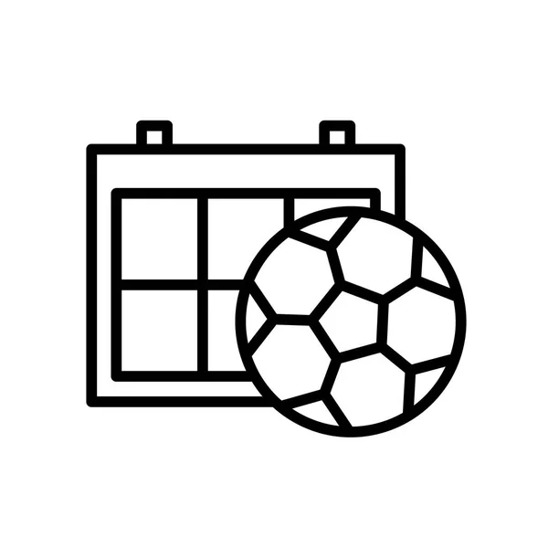 足球时间表日历图标 简单的例证轮廓样式体育标志 — 图库矢量图片