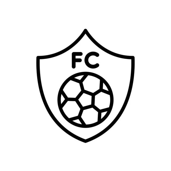 Equipo Fútbol Club Logo Icono Ilustración Simple Esquema Estilo Deporte — Vector de stock