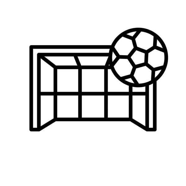 Ícone Chute Gol Futebol Bola Atingiu Ilustração Baliza Ilustração Simples — Vetor de Stock