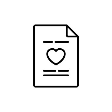 düğün daveti. aşk çizim ile kağıt. basit temiz monoline sembolü.