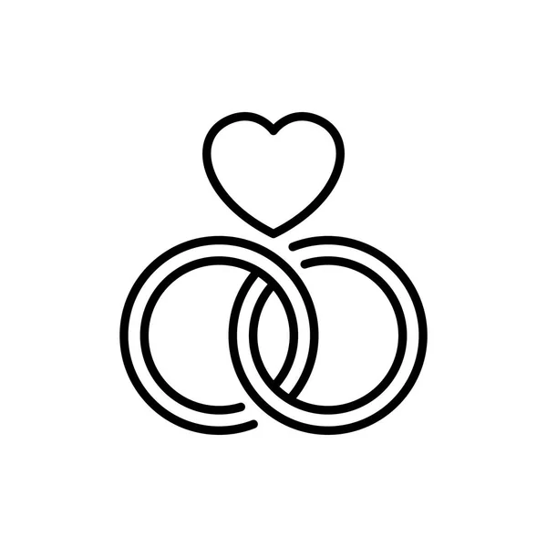 Karikagyűrű Ikonra Csatlakoztatott Gyűrűk Szeretettel Illusztráció Egyszerű Tiszta Monoline Szimbólum — Stock Vector