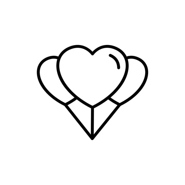 Love Balloons Icon Wedding Illustration Concept Design Simple Clean Monoline — Stockvector