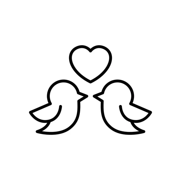 Liebe Vogel Paar Symbol Für Hochzeitskonzept Illustration Design Einfaches Sauberes — Stockvektor
