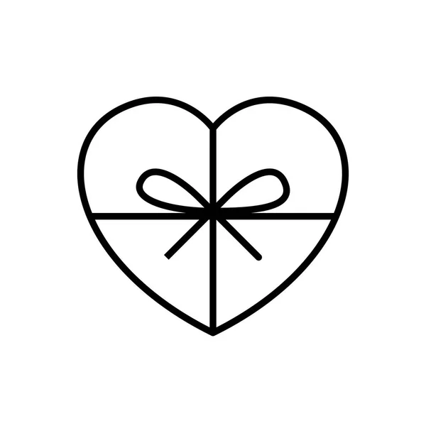 Gyomlálás Vagy Valentin Ajándék Ikonra Díszdobozban Szalaggal Illusztráció Szerelem Egyszerű — Stock Vector