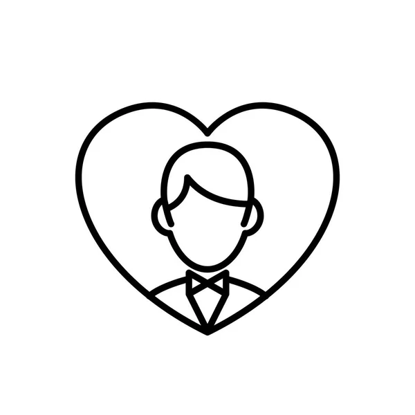 Groom Icon Man Bridal Love Frame Graphic Wedding Concept Illustration — Stok Vektör
