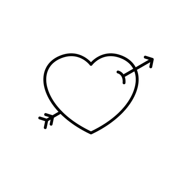 Pijl Hart Pictogram Falling Love Illustratie Voor Bruiloft Valentijn Concept — Stockvector