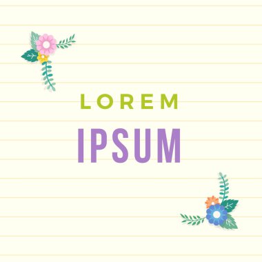 Güzel Kağıt arka plan ile renkli çiçek yaprak süsleme çerçeve ile kaplı. Not, Not, alıntı, tebrik kartı için kağıt levha.
