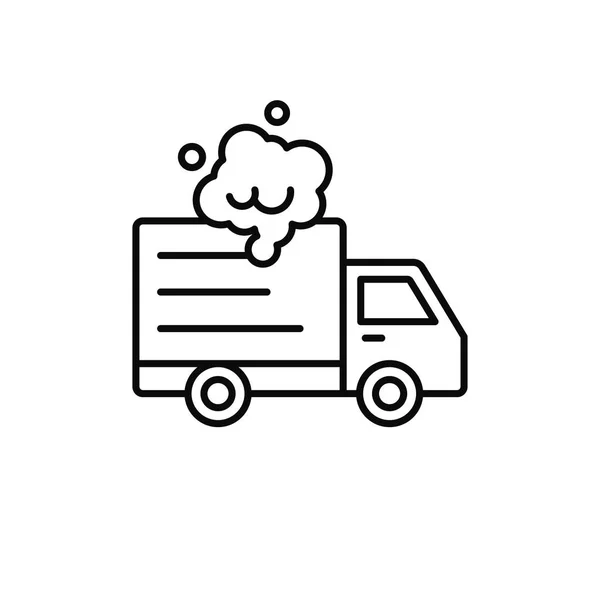 Delivery Truck Smoke Icon Shipment Car Broke Illustration Simple Outline — Stock Vector