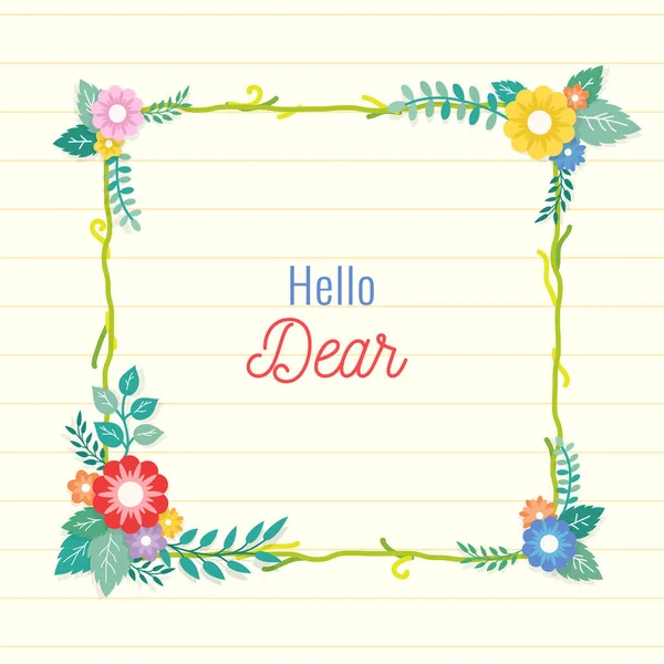 Όμορφο Χαρτί Γραμμές Φόντο Πολύχρωμο Λουλούδι Πλαίσιο Leaf Στολίδι Φύλλο — Διανυσματικό Αρχείο