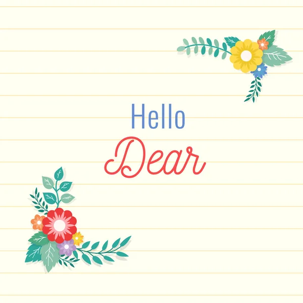 Όμορφο Χαρτί Γραμμές Φόντο Πολύχρωμο Λουλούδι Πλαίσιο Leaf Στολίδι Φύλλο — Διανυσματικό Αρχείο