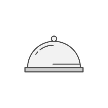 Restaurant dish icon. Kitchen appliances for cooking Illustration. Simple thin line style symbol.