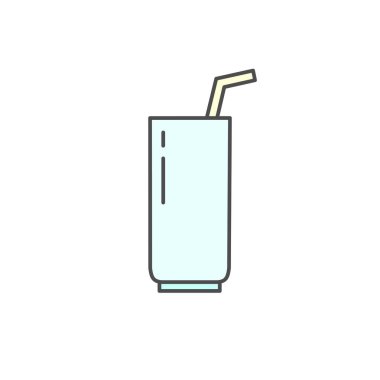 saman simgesi ile uzun cam. Pişirme İllüstrasyon için mutfak aletleri. Basit ince çizgi stili sembolü.