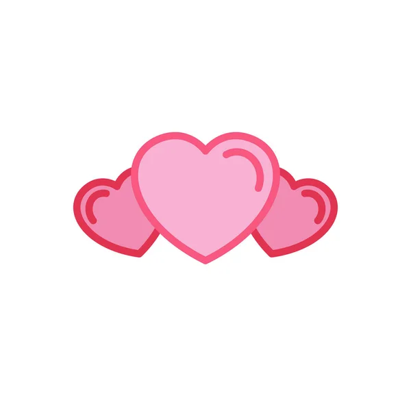 Набор Группы Икона Любви Simple Heart Illustration Line Logo Template — стоковый вектор