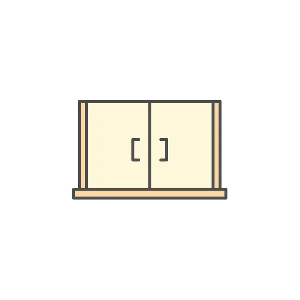 Кухонная Техника Шкаф Хранения Значок Приготовления Иллюстрации Символ Тонкой Линии — стоковый вектор