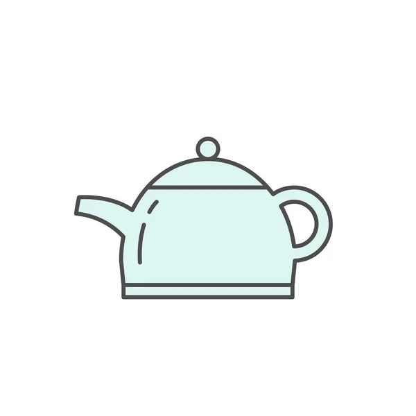 teapot kettle icon. Kitchen appliances for cooking Illustration. Simple thin line style symbol.