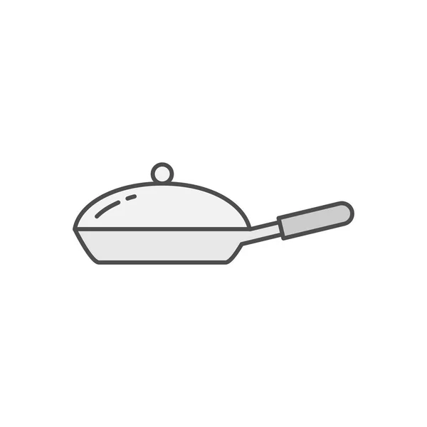 Pfanne Mit Cover Symbol Küchengeräte Zum Kochen Illustration Einfaches Stilsymbol — Stockvektor