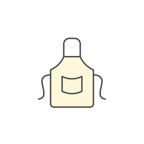Chef Apron Icon Kitchen Appliances Cooking Illustration Simple Thin Line — ストックベクタ
