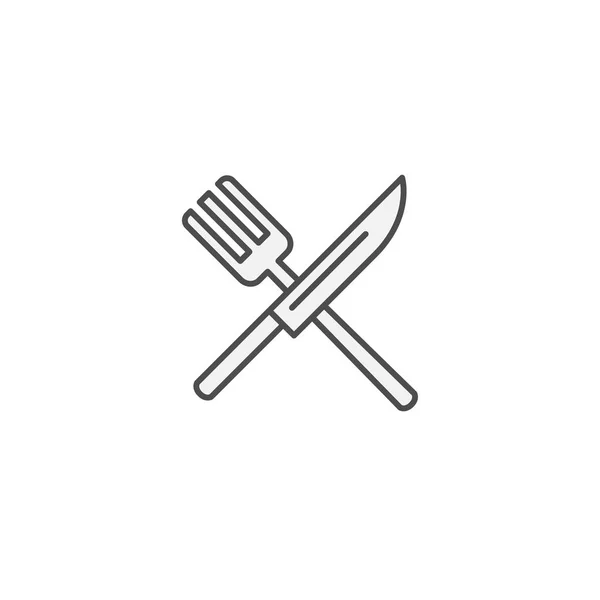 Patung Fork Knife Western Restaurant Peralatan Dapur Untuk Memasak Ilustrasi - Stok Vektor