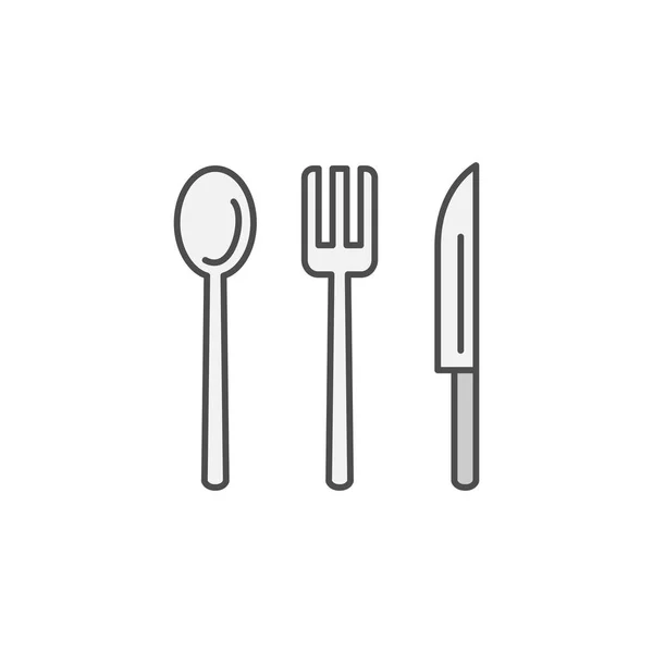 Löffelgabelmesser Restaurant Ikone Küchengeräte Zum Kochen Illustration Einfaches Stilsymbol Für — Stockvektor