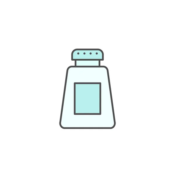 盐容器罐图标 厨房用具烹饪插图 简单的细线样式符号 — 图库矢量图片