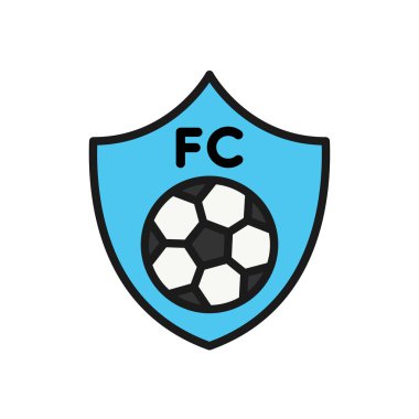futbol takımı kulüp logosu simgesi. basit örnek anahat stili spor simgesi.