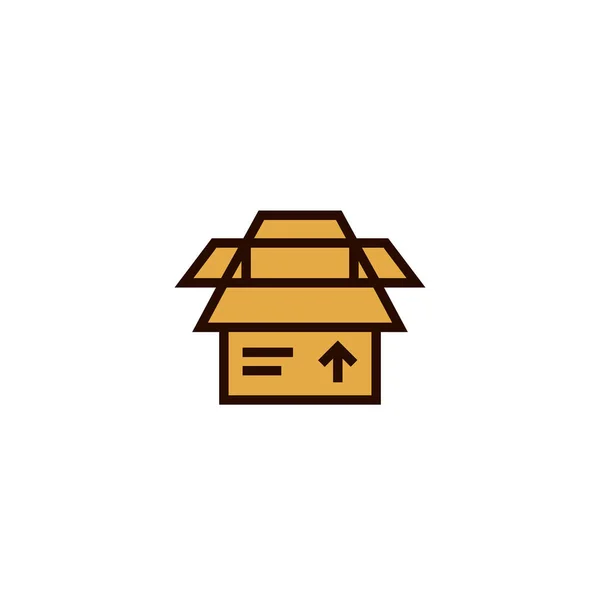 Πακέτο Εικονίδιο Σύμβολο Άνοιξε Κουτί Από Χαρτόνι Μετεγκατάσταση Και Παράδοση — Διανυσματικό Αρχείο