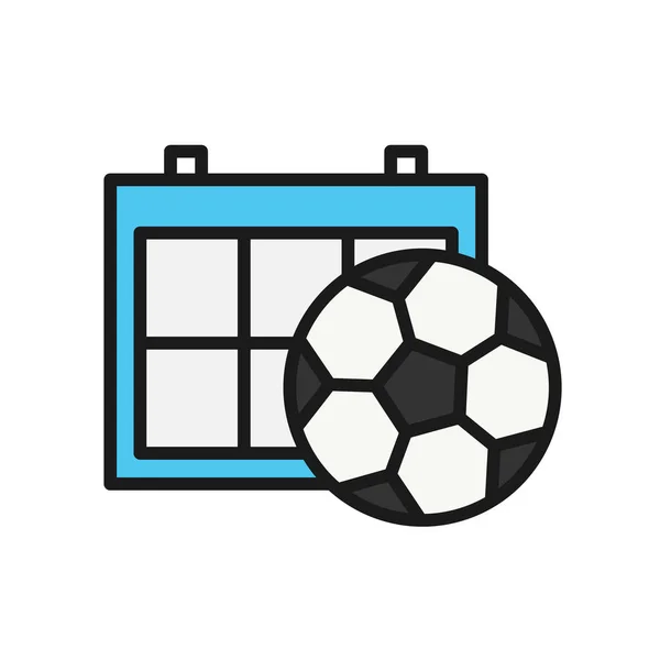 Calendrier Football Icône Calendrier Illustration Simple Style Sport Symbole — Image vectorielle