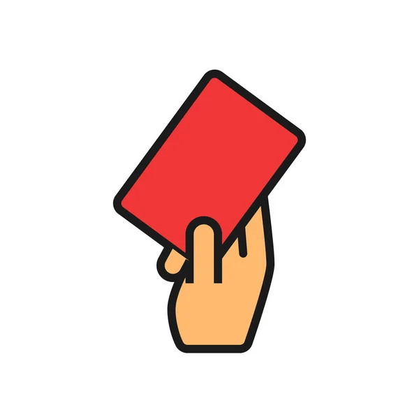 Cartão Árbitro Futebol Mão Ilustração Simples Esboço Estilo Esporte Símbolo — Vetor de Stock