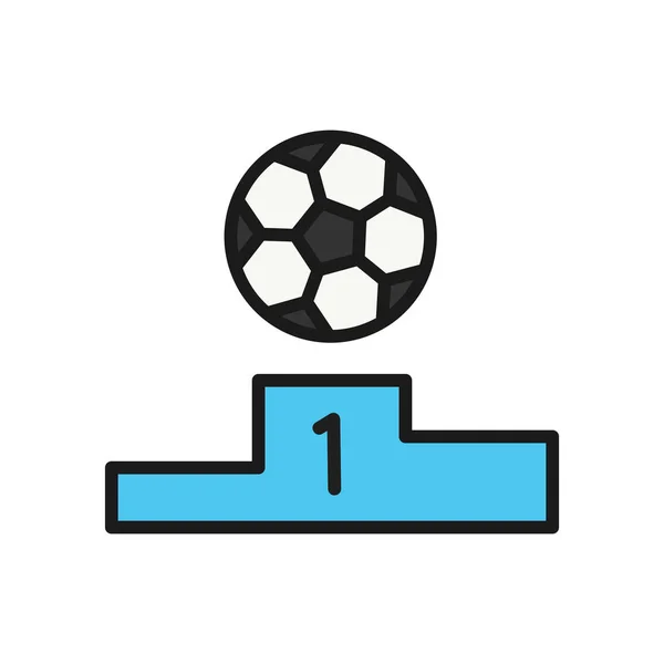 Іконка Сцени Переможця Футболу Простий Ілюстративний Контурний Спортивний Символ — стоковий вектор