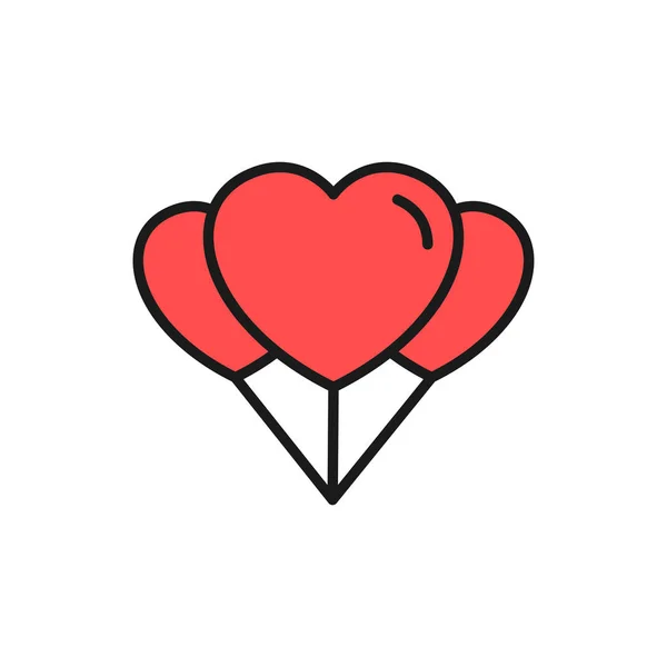 Love Balloons Icon Wedding Illustration Concept Design Simple Clean Monoline — Wektor stockowy