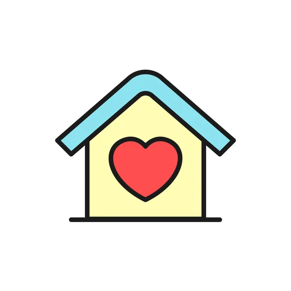 Casa Com Ícone Amor Para Design Conceito Ilustração Casamento Símbolo — Vetor de Stock