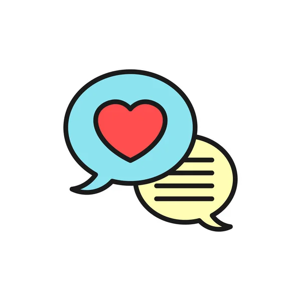 Amor Icono Chat Logo Del Foro Boda Símbolo Simple Monolina — Archivo Imágenes Vectoriales