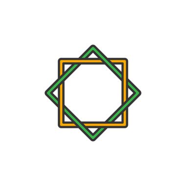 İslam kültürü sembolü. Basit monoline simge stil Müslüman ramazan ve bayram al Bayramı kutlama için.