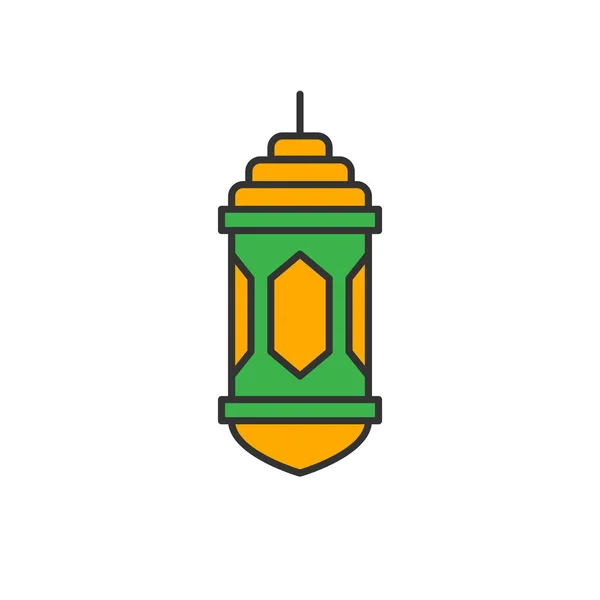 Lanterne Traditionnelle Islamique Style Icône Monoline Simple Pour Ramadan Musulman — Image vectorielle