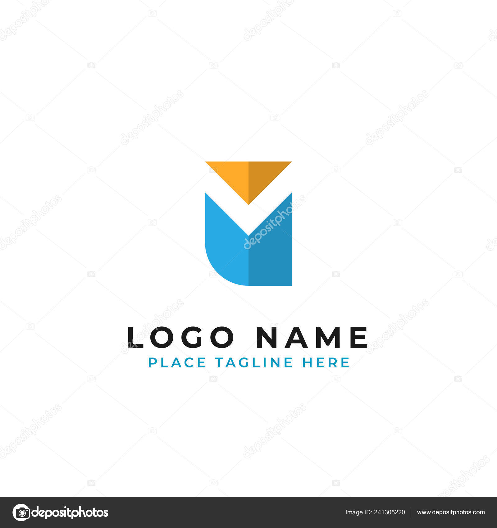 Letter Initial Logo Template Negative Space Initial Simple Owl
