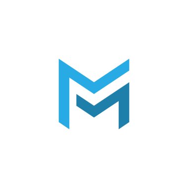 mektup mm logo şablonu. Çift harf m yaratıcı simge vektör tasarımı.