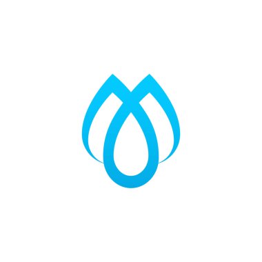 mektup m logosu şablonu ile üç su damla konsept vektör tasarımı.