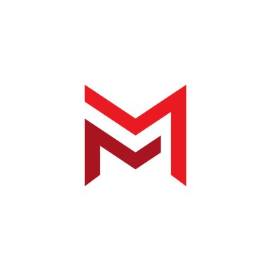 mektup mm logo şablonu. Çift harf m yaratıcı simge vektör tasarımı.