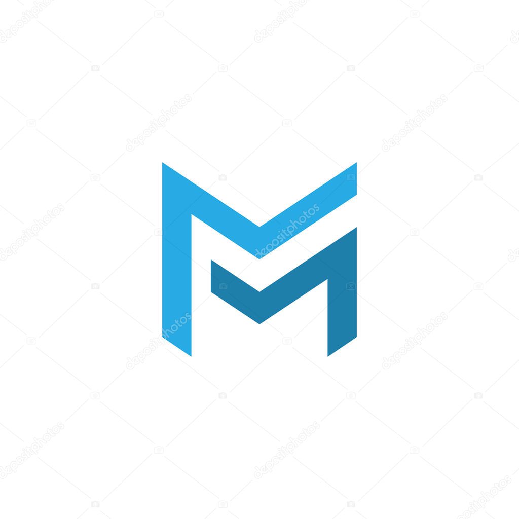 Letter mm logo template. double letter m creative symbol vector design.