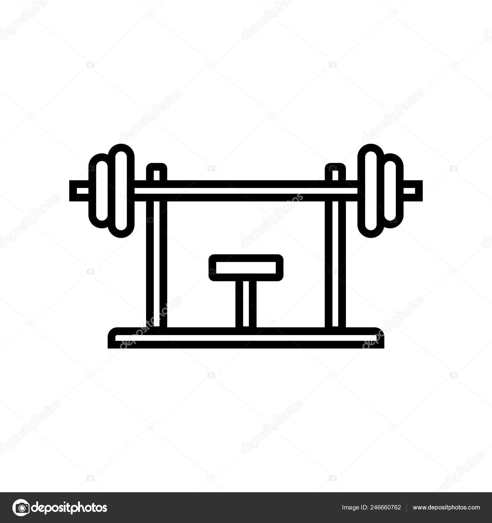 Bench Press Workout Icon Fitness Equipment Chest Muscle Exercise