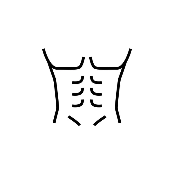 筋肉男の体アイコン 男性ボディービルダーの図 単純なモノライン ベクトル グラフィック — ストックベクタ