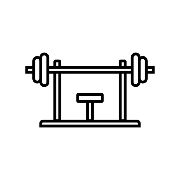 Bankdrücken Workout Symbol Fitnessgeräte Für Brustmuskeltraining Fitnessstudio Einfache Monolin Vektorgrafik — Stockvektor